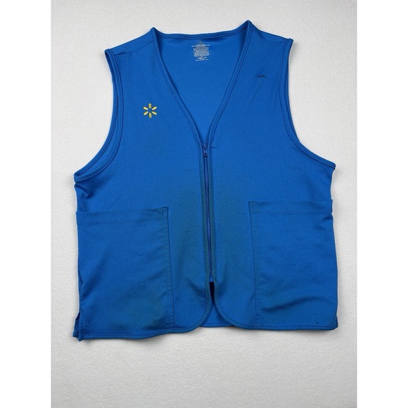 Walmart Jackets & Blazers - Walmart Proud Associate Employee Best Blue Zip Front Pockets Size Medium Uniform